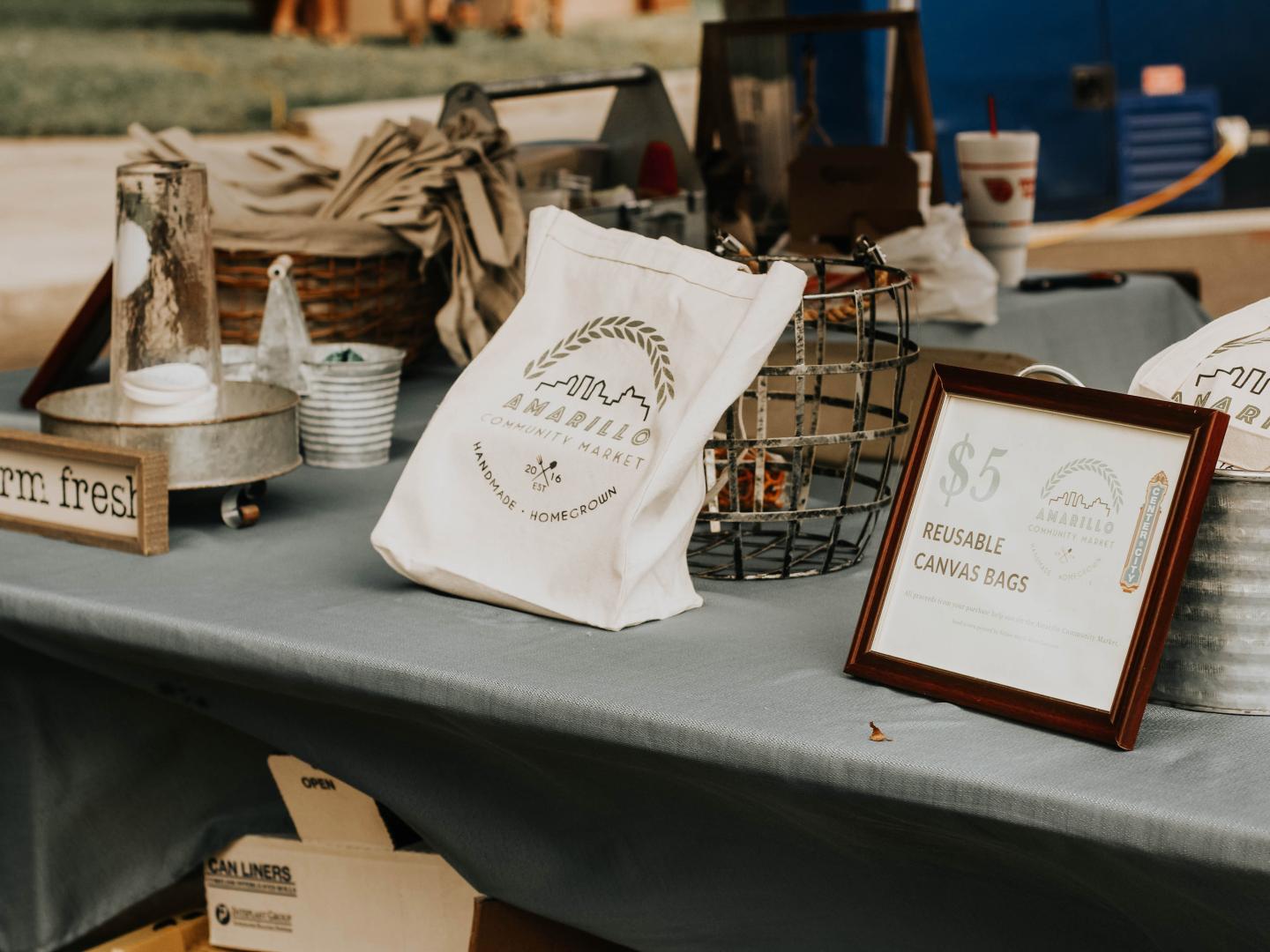 Local goods on display at the Amarillo Community Market