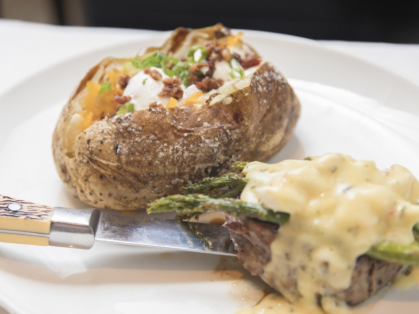 A steak and potato dinner at a local restaurant in Casper, Wyoming