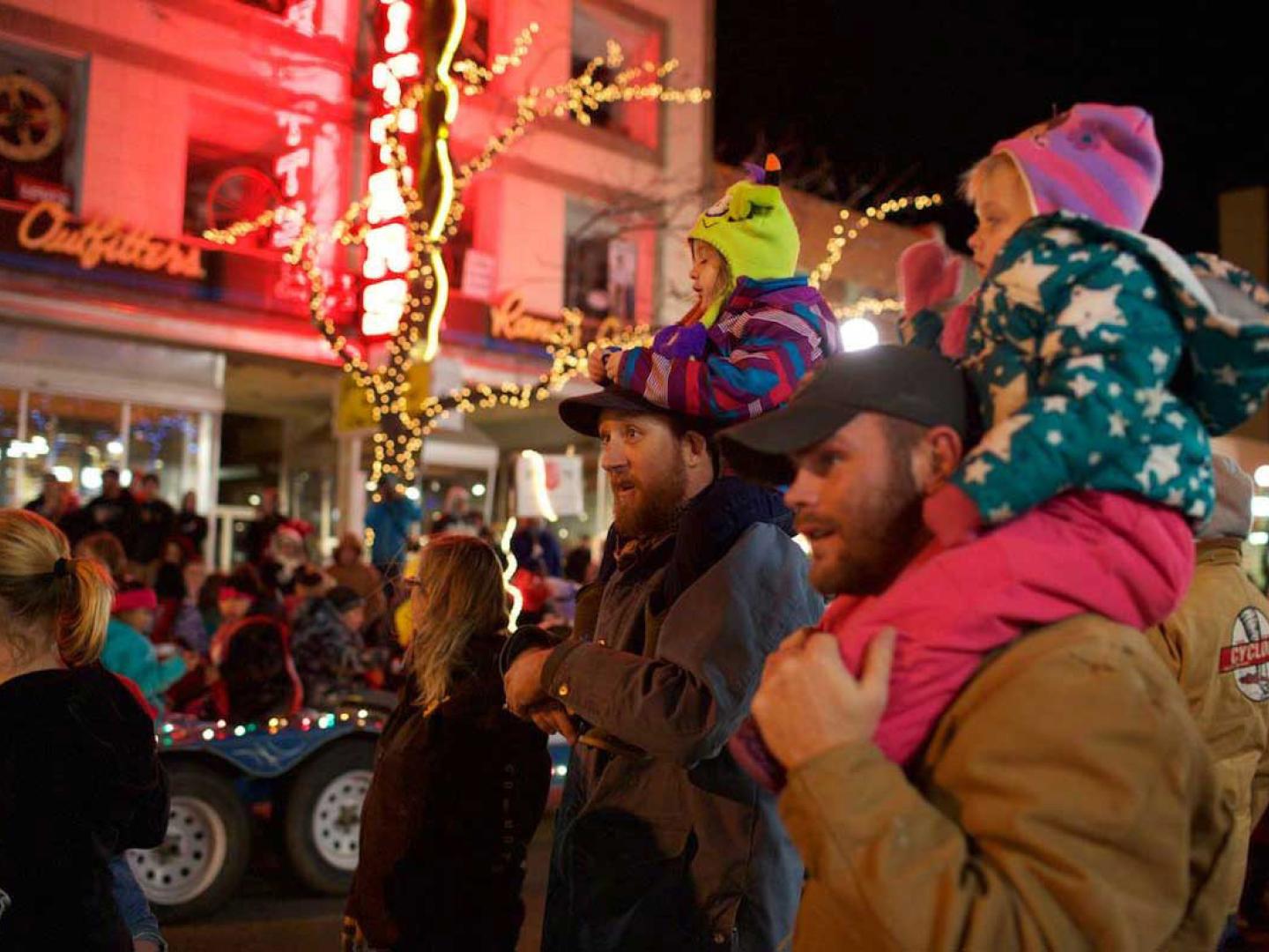 All ages enjoy the Downtown Christmas Parade in Casper, Wyoming