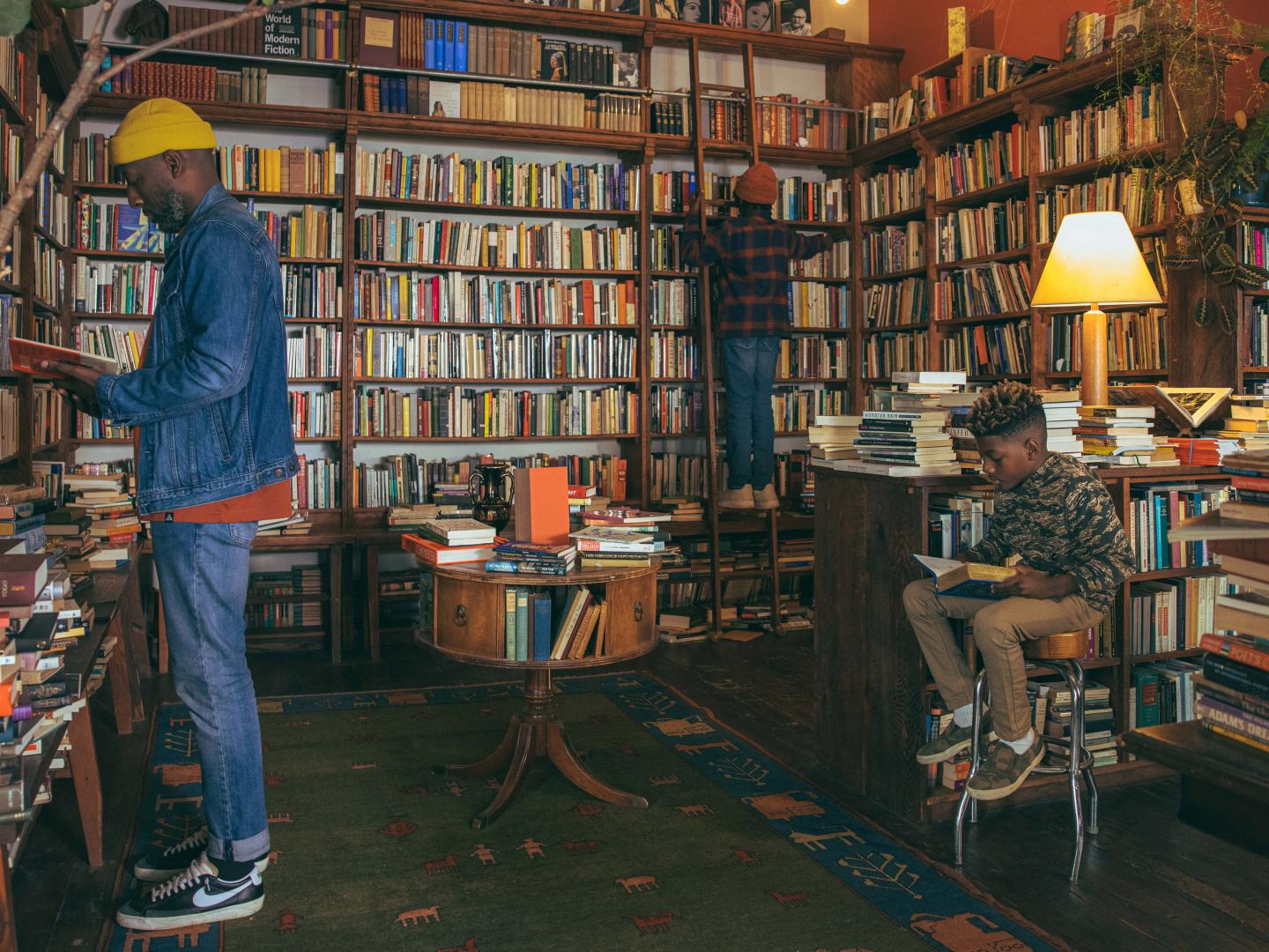 Browsing stacks at Powell's Books in Portland, Oregon
