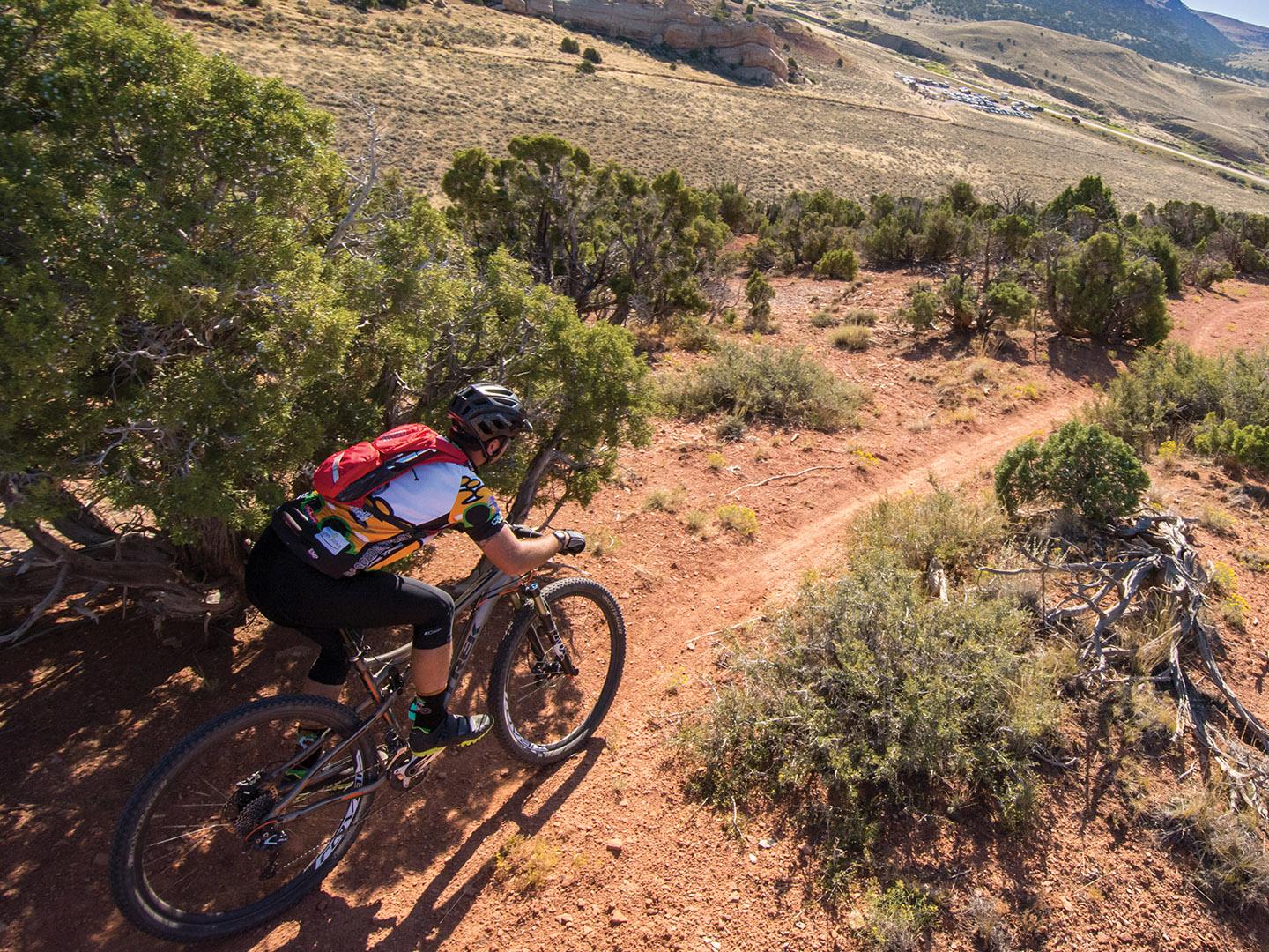 Biking trails during the Jurassic Classic Mountain Bike Festival in Lander, Wyoming