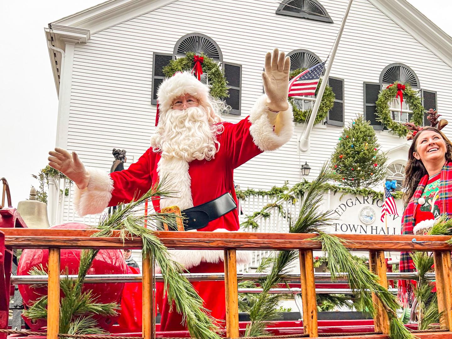 Santa Claus bei der Parade auf Martha's Vineyard, Massachusetts