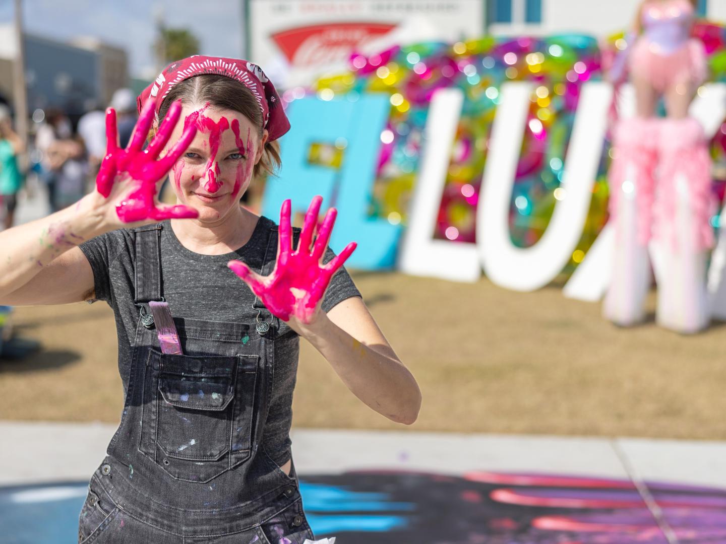 Hands-on painting at FLLUXE Arts Festival in Panama City, Florida