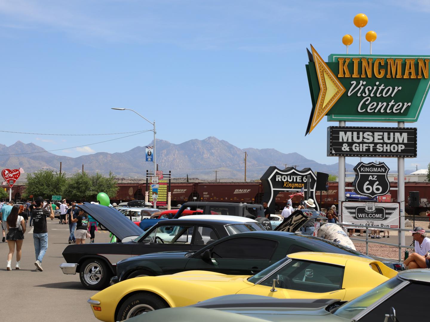 Vintage car show during the Route 66 Fun Run in Kingman, Arizona