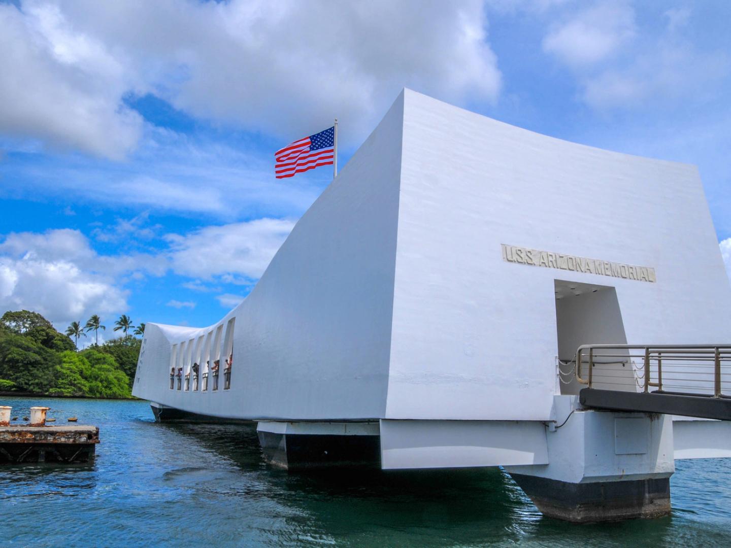 The USS Arizona Memorial at Pearl Harbor 