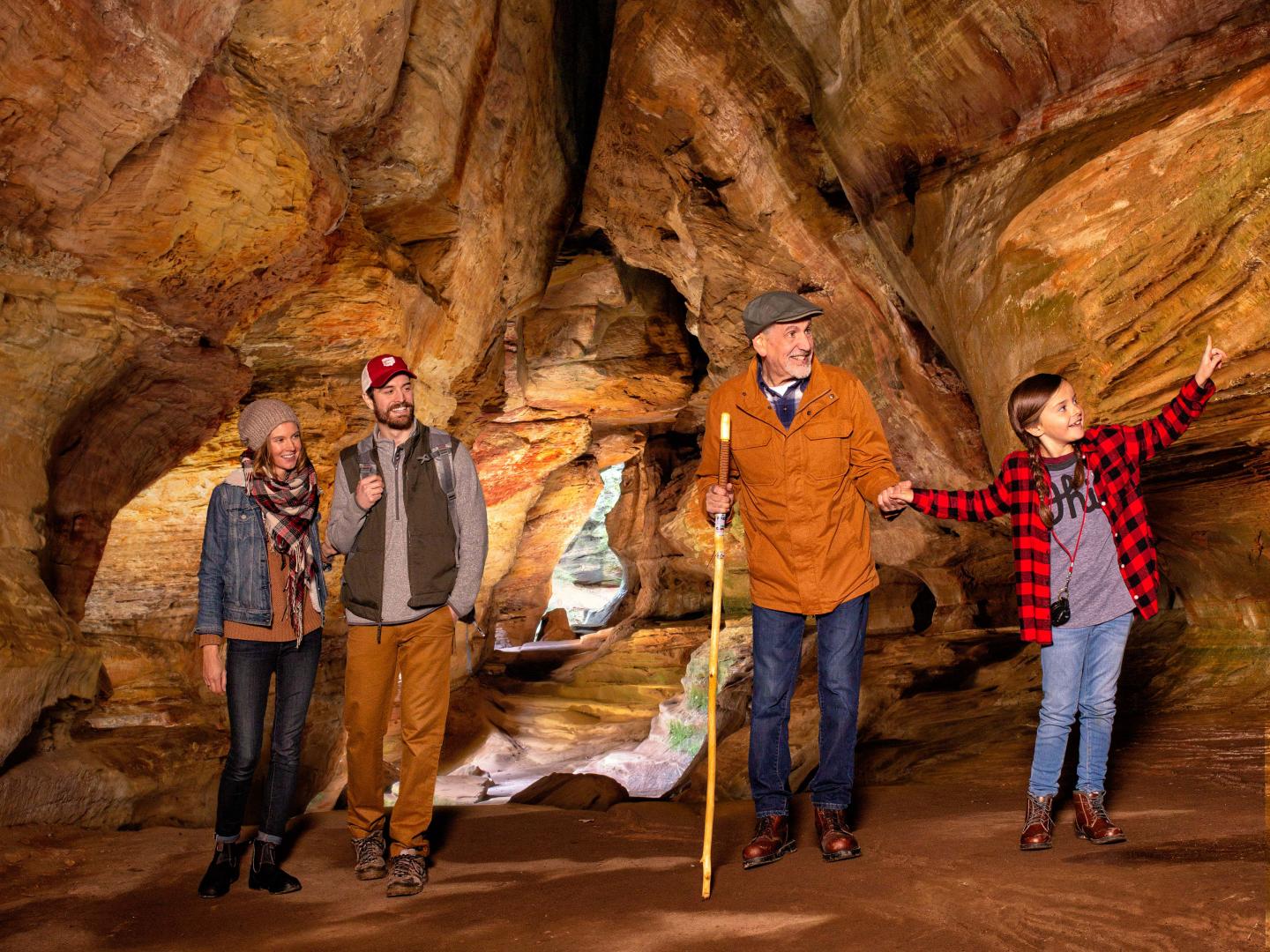 Exploring the cave known as Rock House in Hocking Hills State Park, Ohio