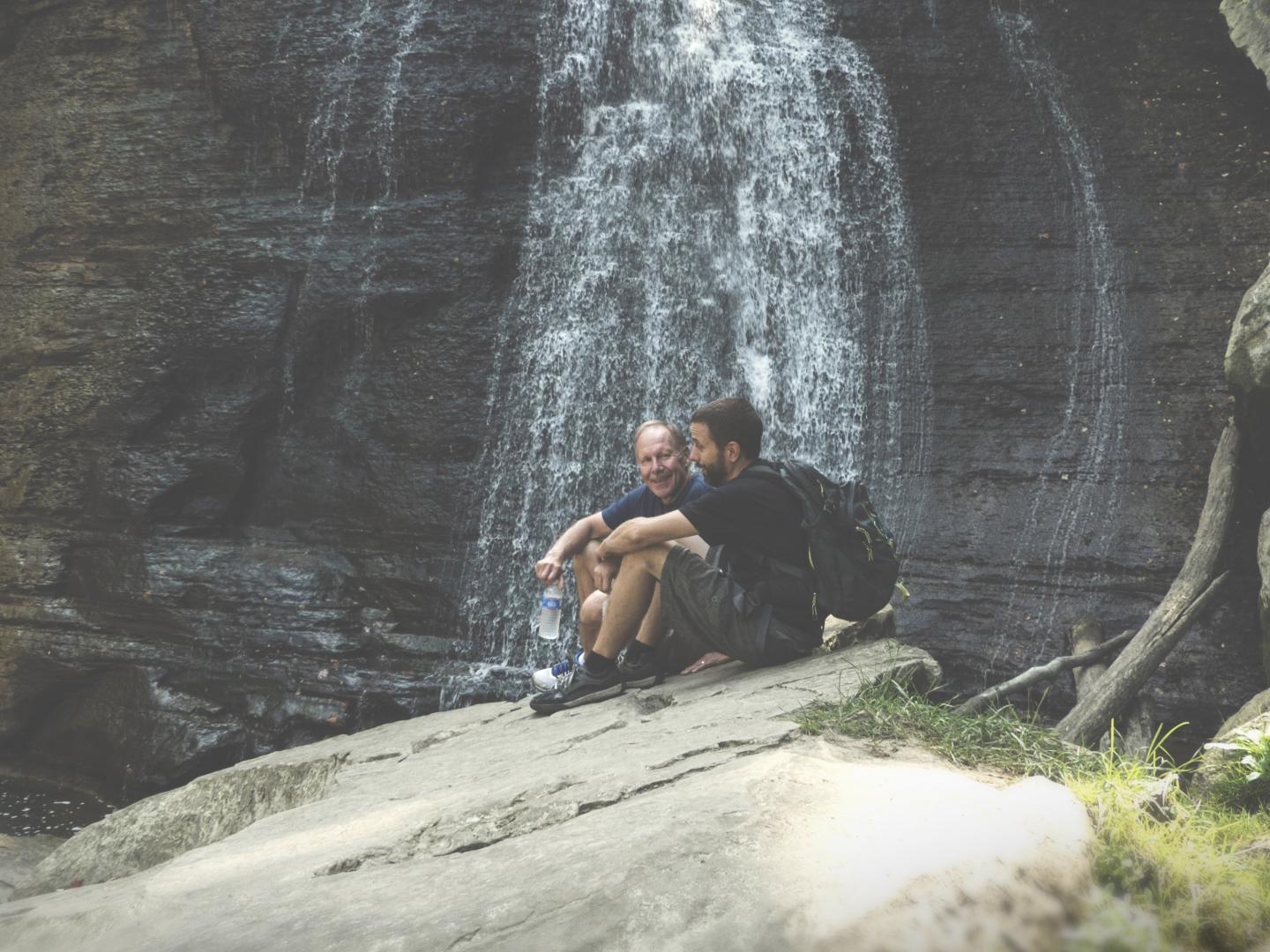 Taking a break from hiking to waterfalls in Cuyahoga Valley National Park