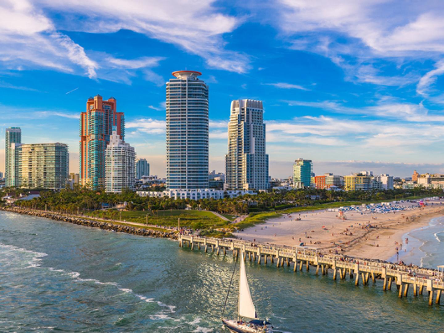 Aerial view of Miami Beach, Florida