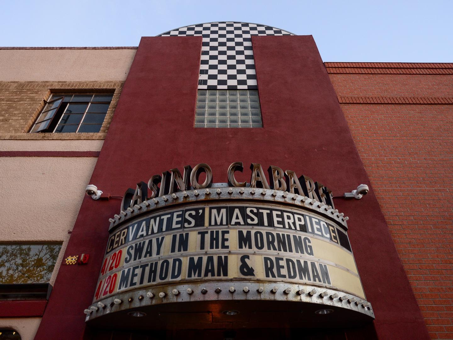 The marquee outside former casino Cervantes' Masterpiece Ballroom in Denver, Colorado