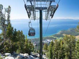 The Heavenly Mountain Gondola over looking Lake Tahoe