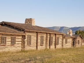 Reconstructed barracks at the 1865 Fort Casper, now a museum Reconstructed barracks at the 1865 Fort Casper, now a museum