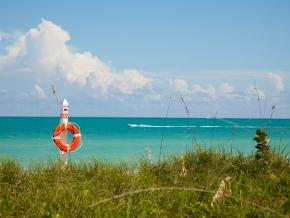 A boat zips through the sea off Surfside Beach A boat zips through the sea off Surfside Beach
