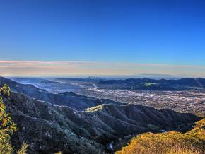 Sunrise over Burbank and downtown L.A