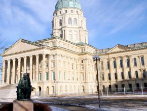 The regal Kansas State Capitol building on a winter day The regal Kansas State Capitol building on a winter day