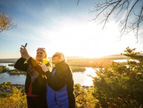 Taking a selfie overlooking the Mississippi River at Buena Vista Park in Alma