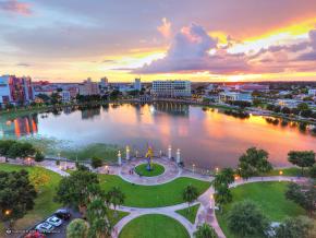 The sun sets over downtown Lakeland The sun sets over downtown Lakeland