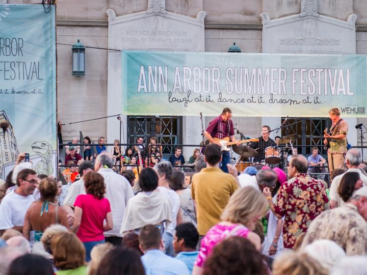 A watercolor gallery at the Ann Arbor Street Art Fair 