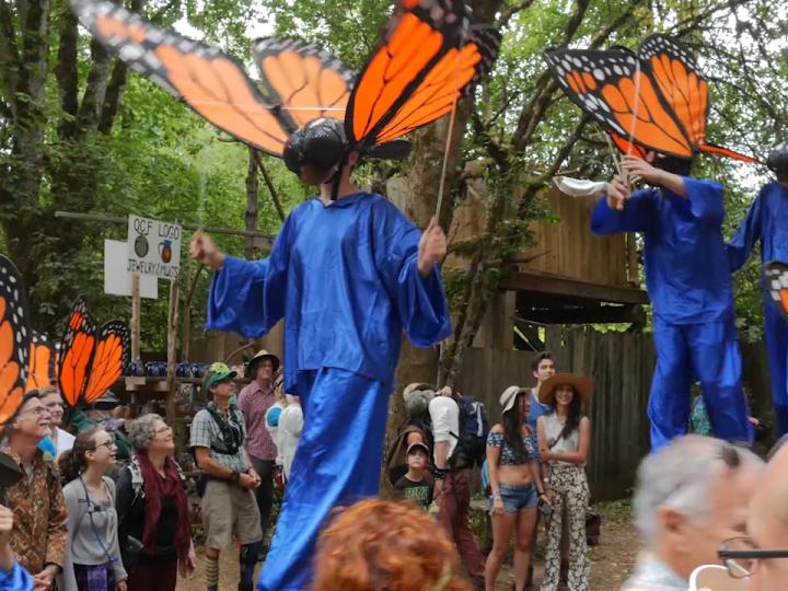 Parading through the Oregon Country Fair in Eugene