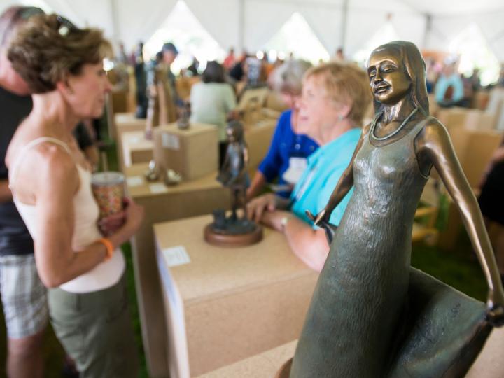 An art event during Sculpture Show Weekend in Loveland, Colorado