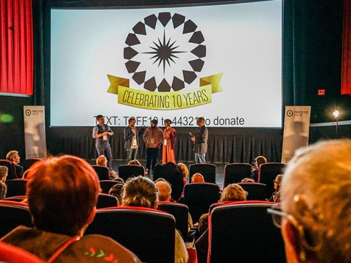 Question-and-answer session on the stage during the Twin Cities Film Fest