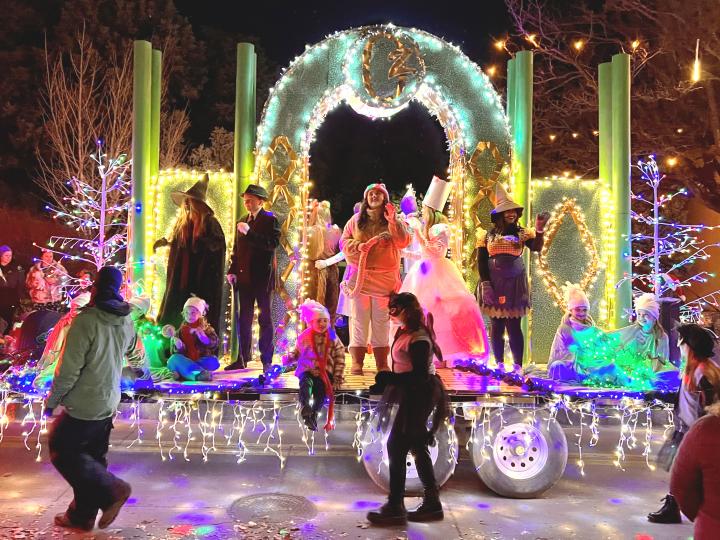 A colorful float at the Parade of Lights in Grand Junction, Colorado