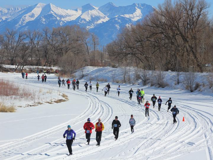 Runners compete at Rio Frio Ice Fest in Alamosa, Colorado