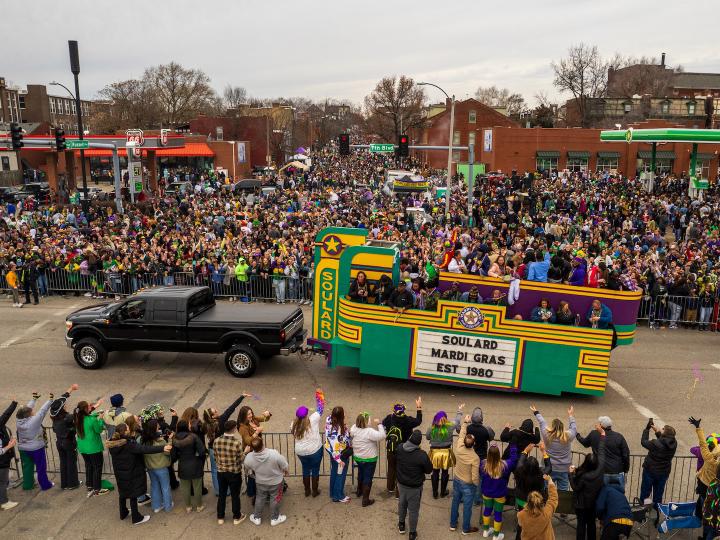 A parade during St. Louis Mardi Gras in St. Louis, Missouri
