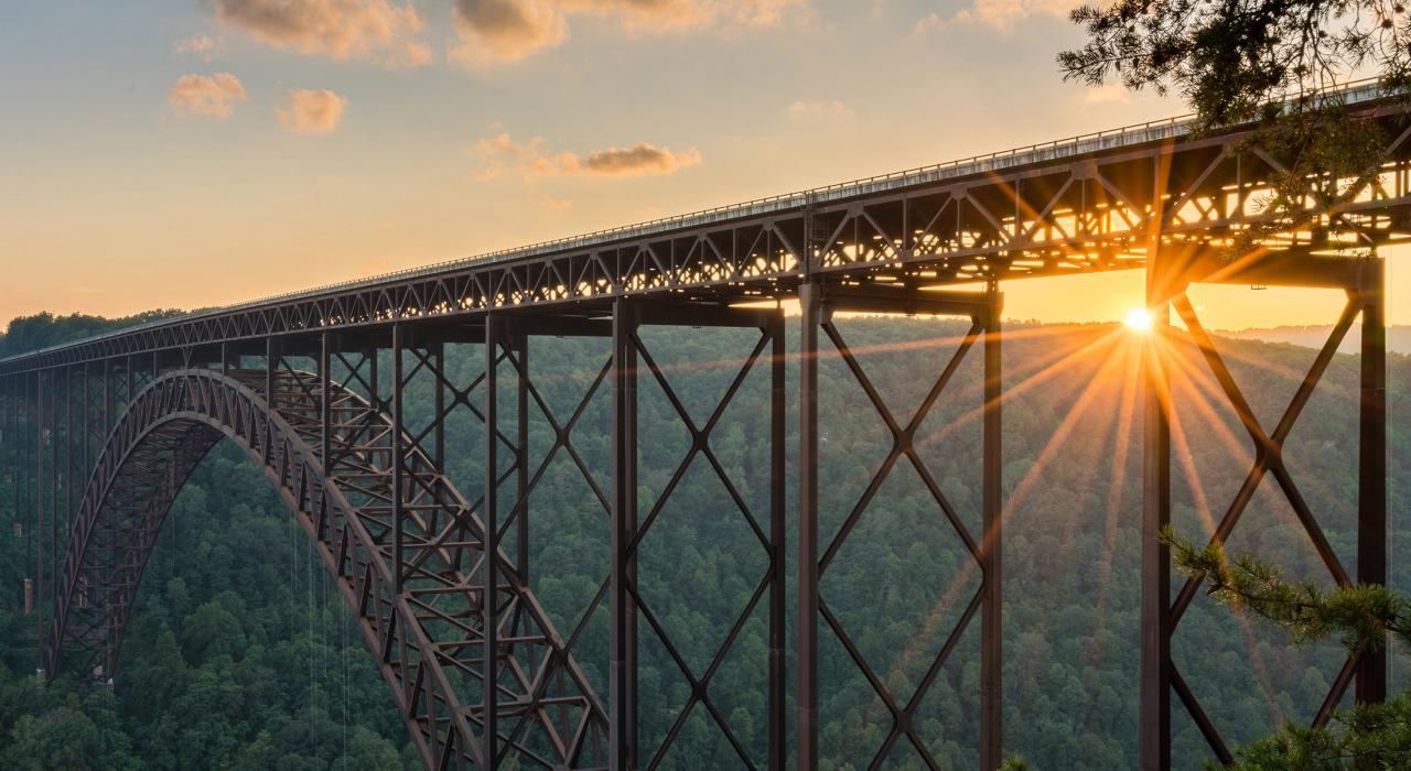 The New River Gorge bridge in West Virginia