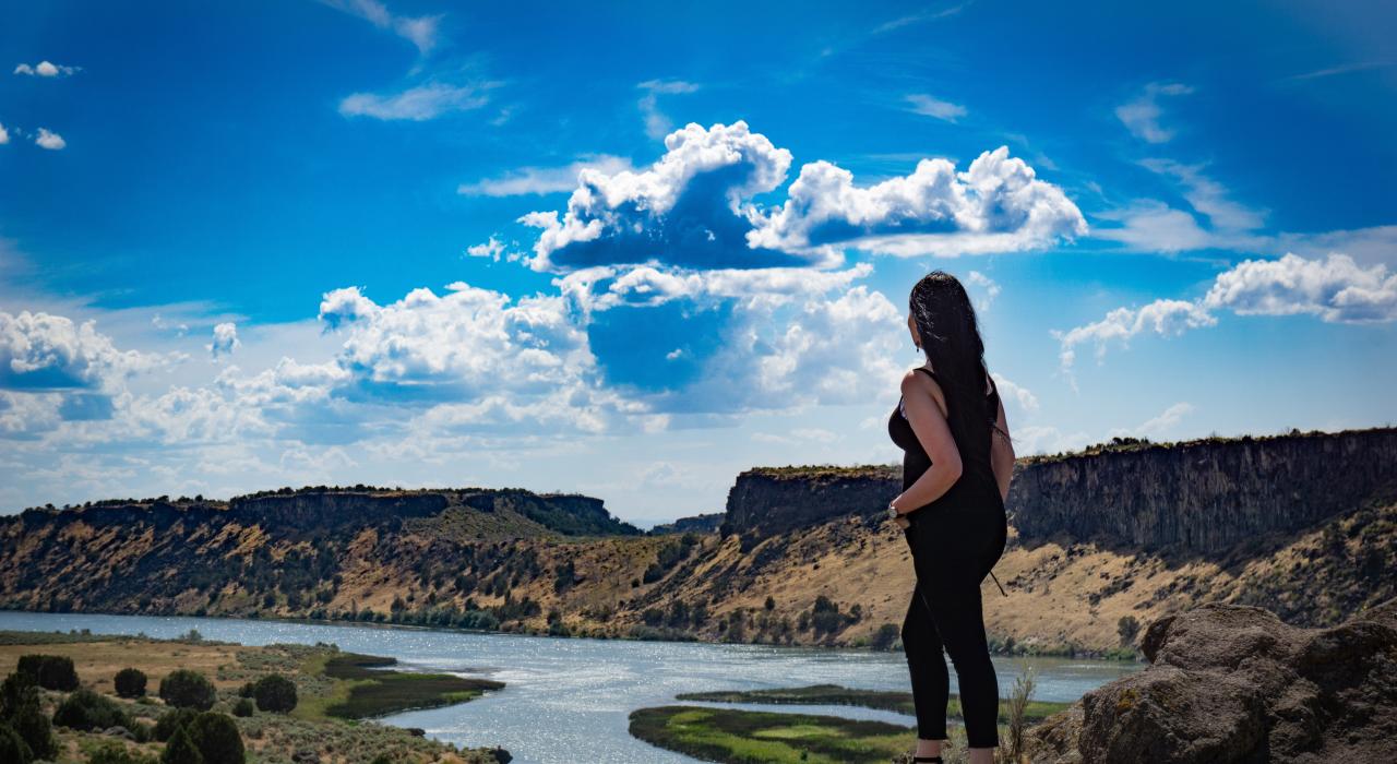 Scenic overlook in Massacre Rocks State Park in American Falls, Idaho