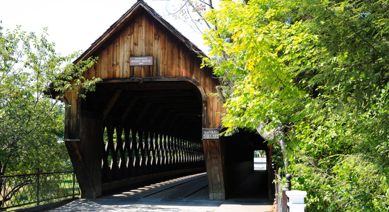 Puente techado en Woodstock, Vermont