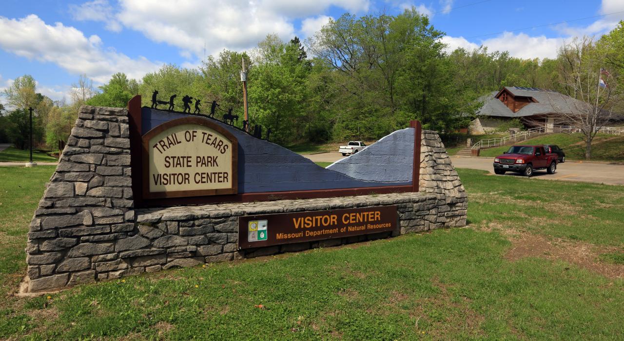 Entrée du centre d’information du Trail of Tears State Park à Cape Girardeau, Missouri