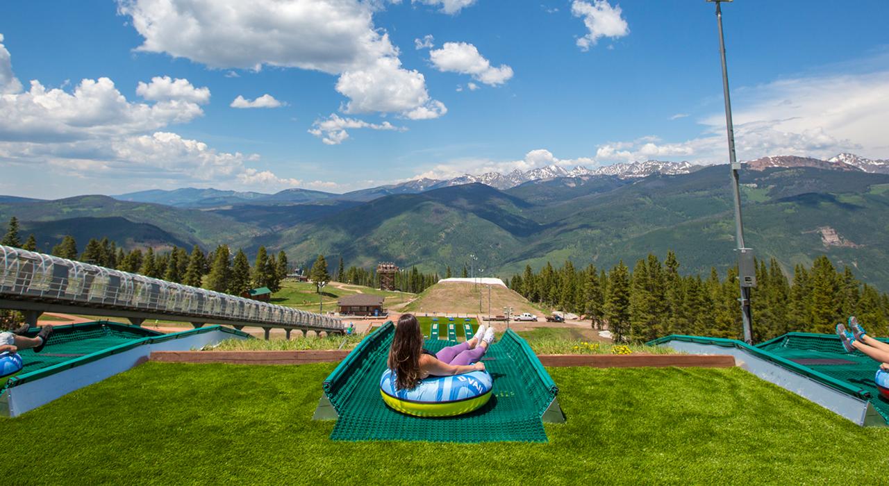 Summer tubing on Vail Mountain, Colorado