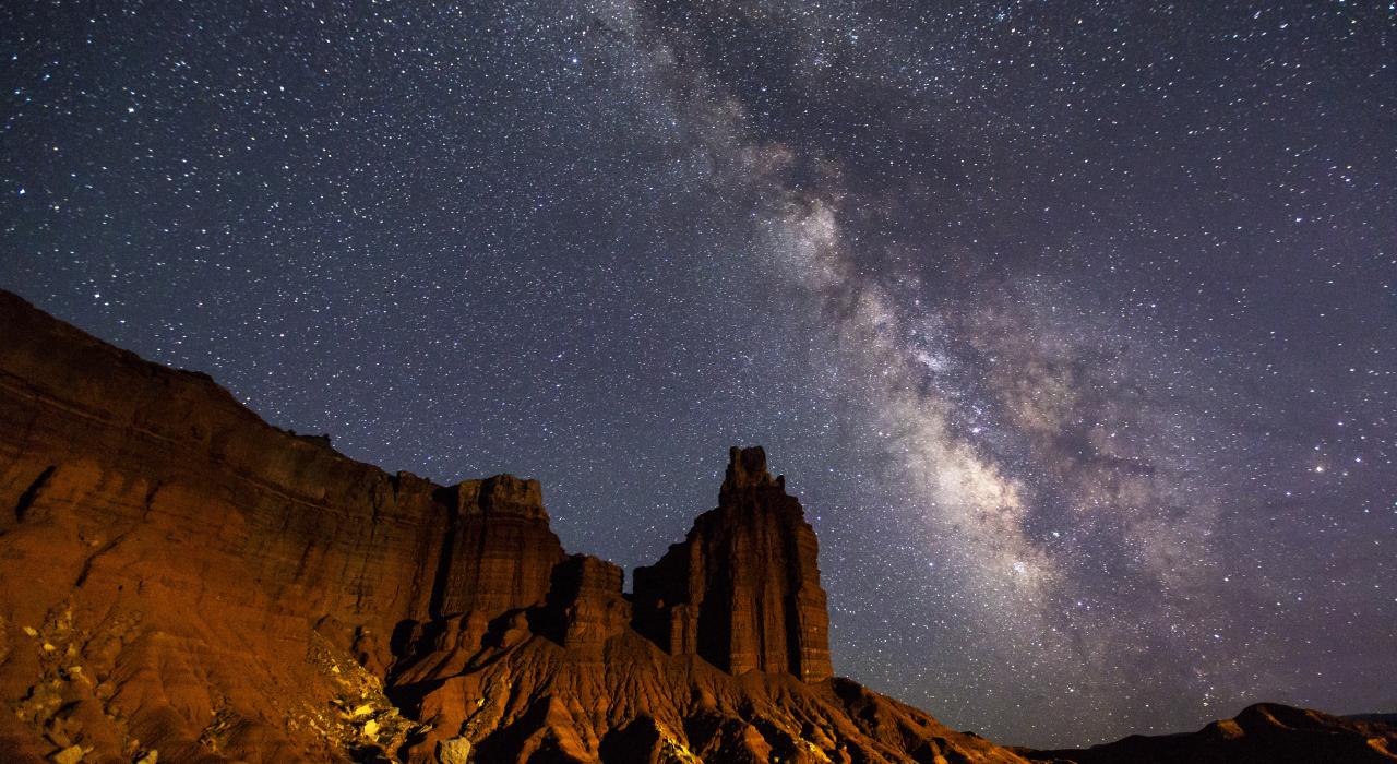 Milky Way over Chimney Rock in Capitol Reef National Park