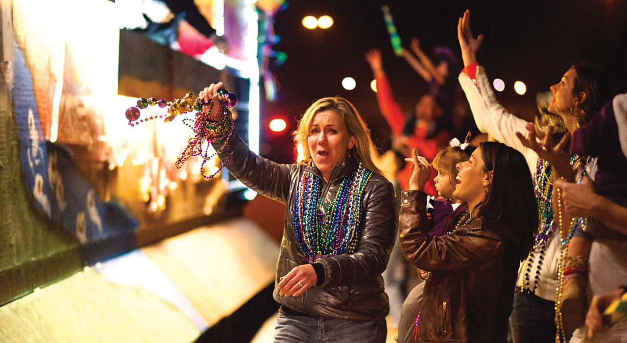 Well-beaded at Mardi Gras