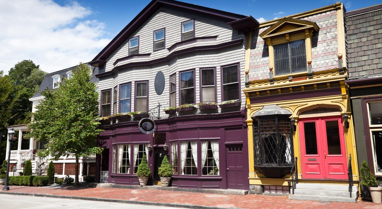 Tons vívidos em um bairro residencial