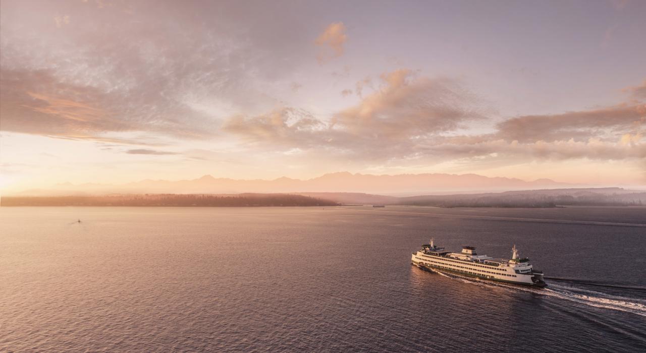 Sunset ferry ride on Puget Sound