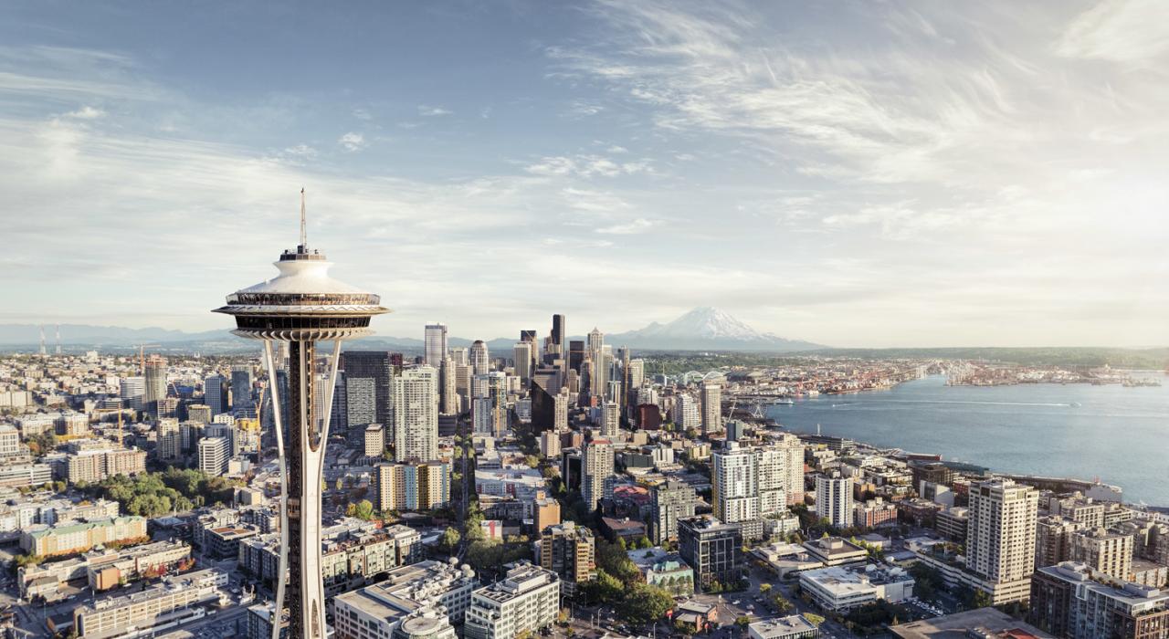 The Space Needle rises above the city