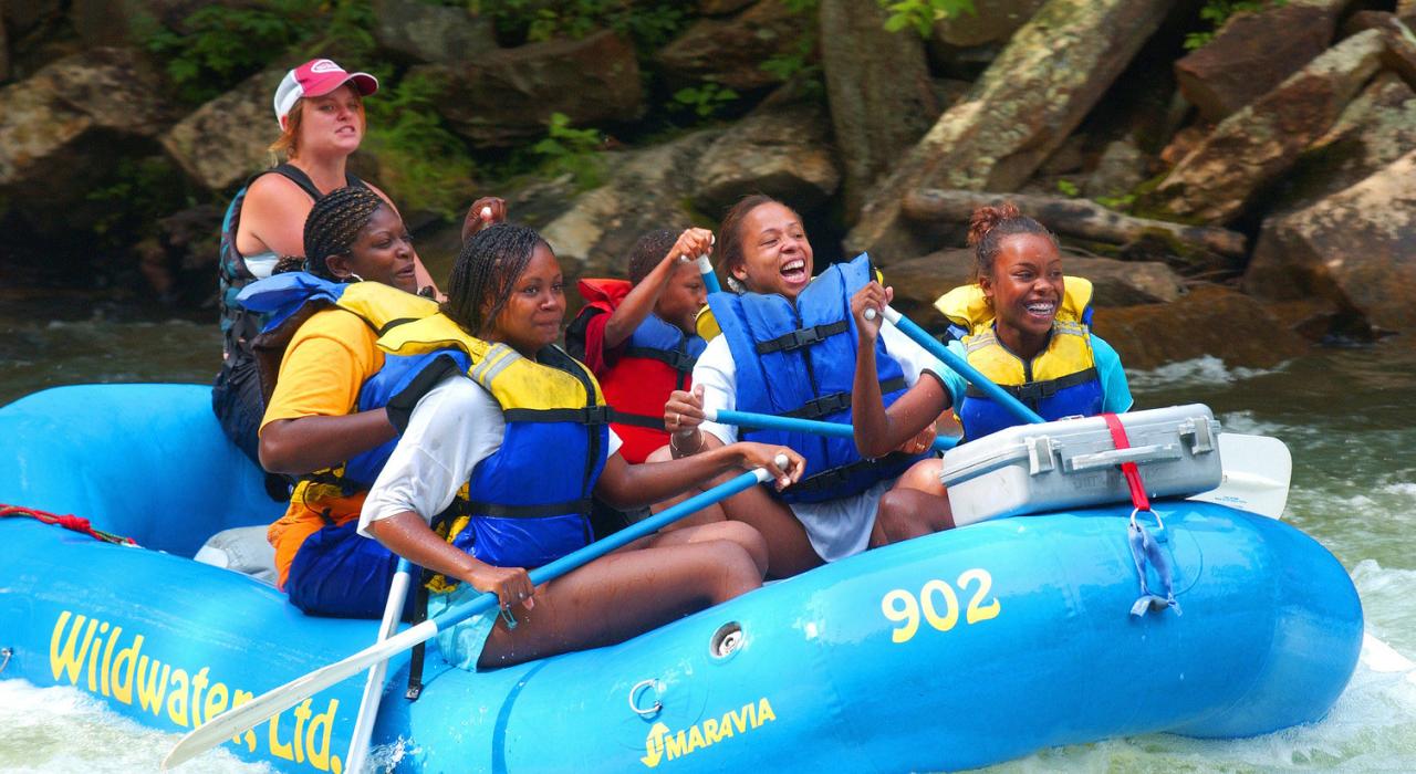 Rafting through the rapids in North Carolina
