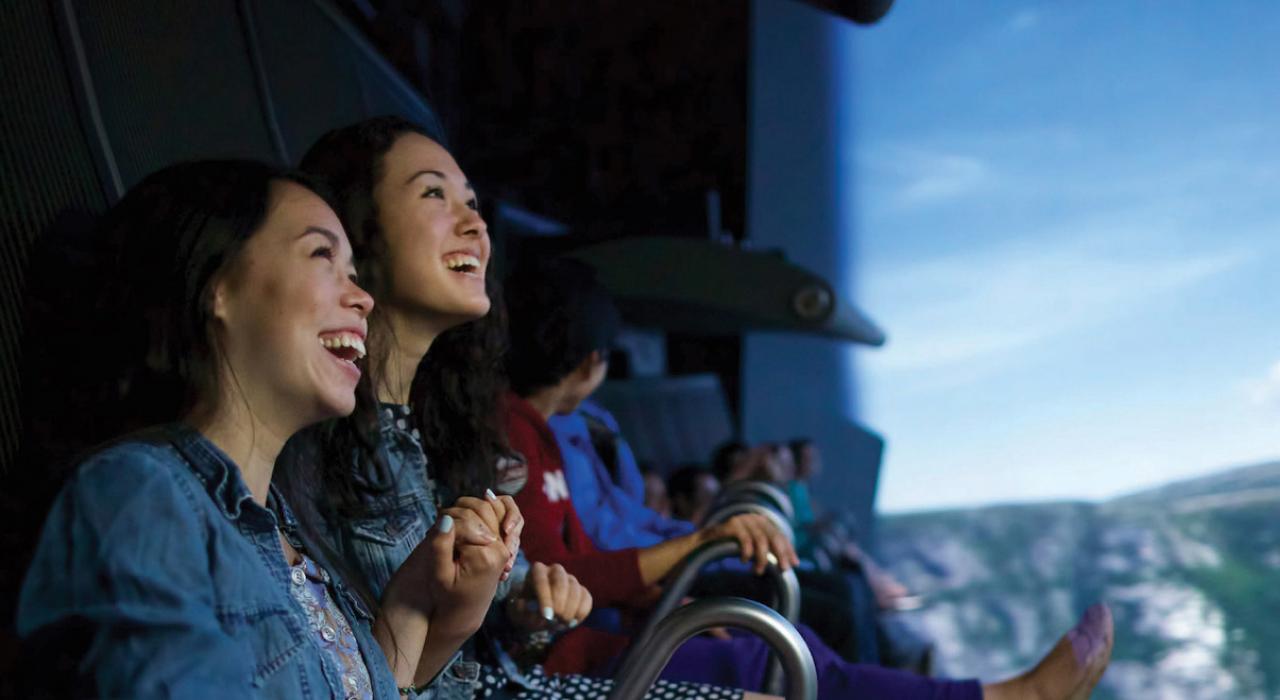 All smiles on the FlyOver America ride at the Mall of America