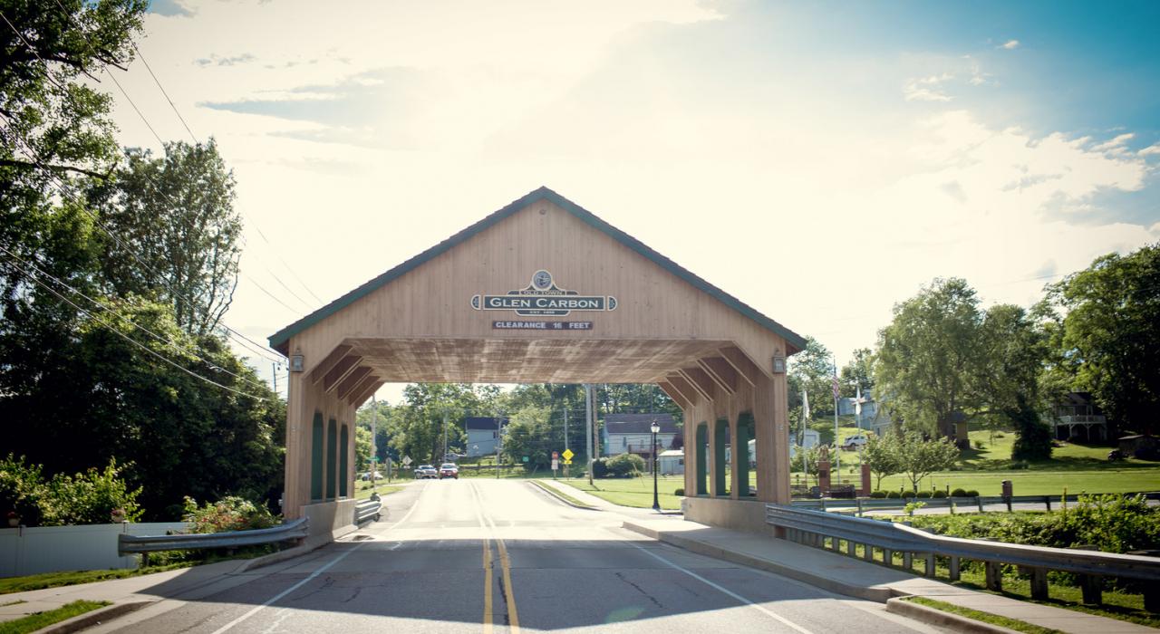 The Glen Carbon covered bridge near Edwardsville, Illinois