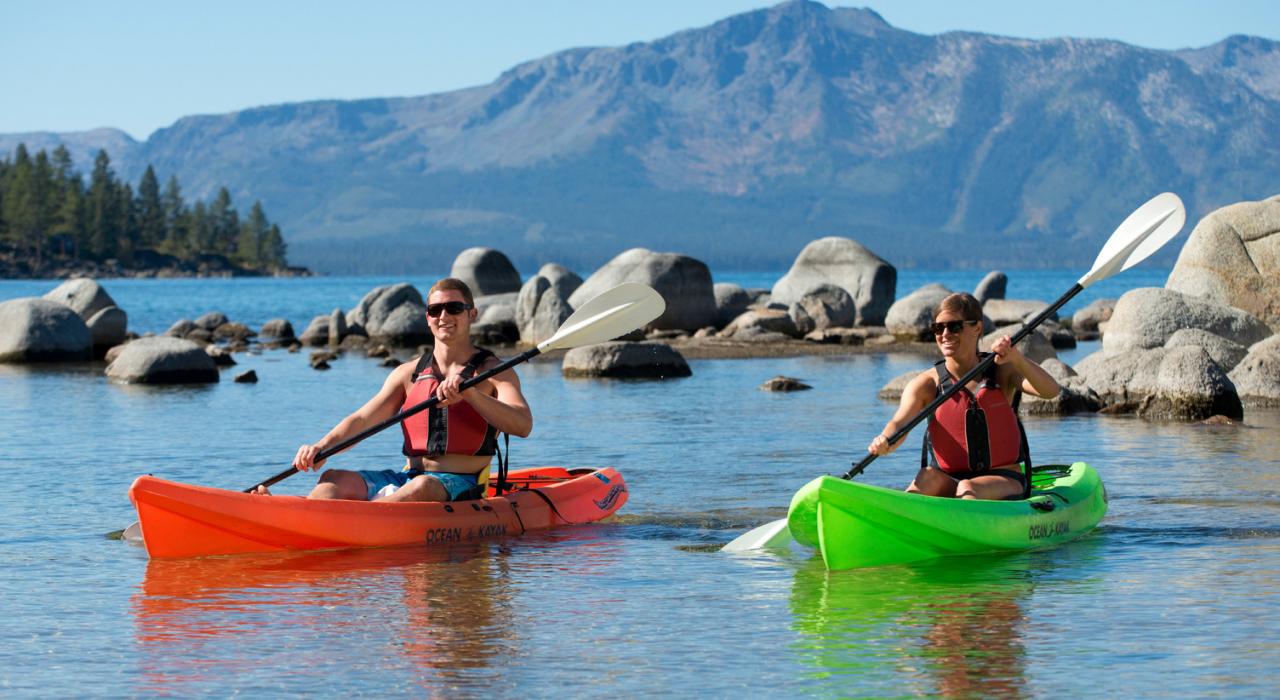 Kayaking through the gentle waters