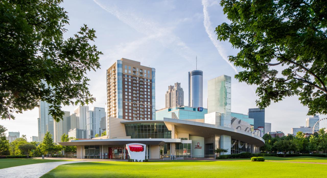Outside the World of Coca-Cola, a must-see downtown attraction
