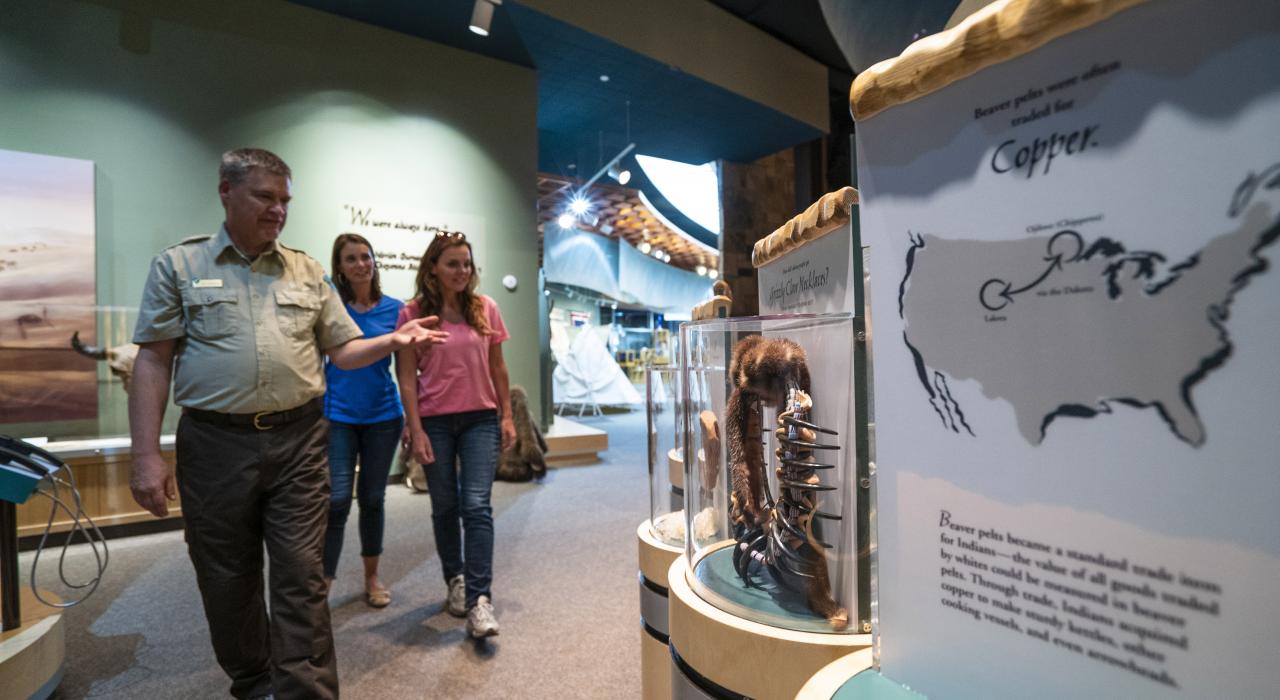 Checking out exhibits at the National Historic Trails Interpretive Center in Casper, Wyoming