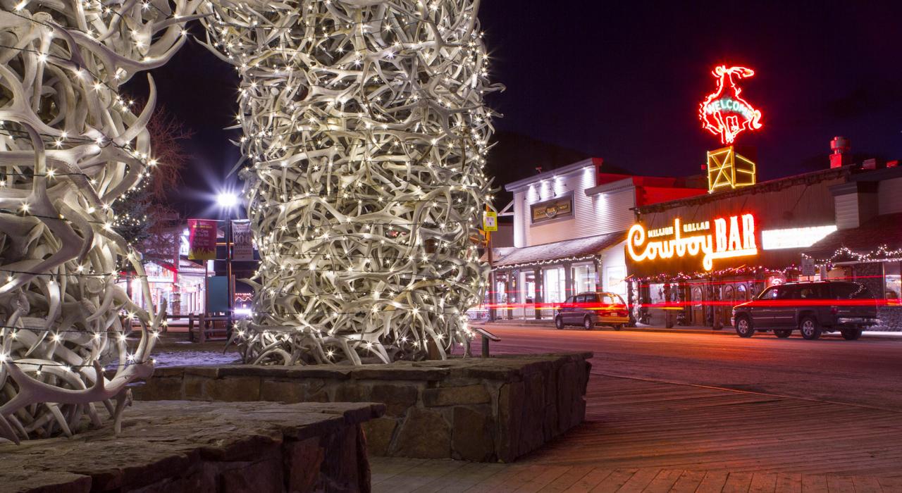 ワイオミング州ジャクソンホールの夜景