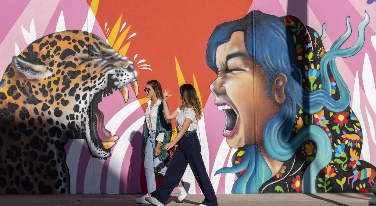 Colorful pieces on display at the free El Paso Museum of Art