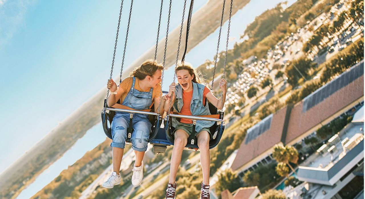Flying high over the city on the Orlando StarFlyer ride at International Drive