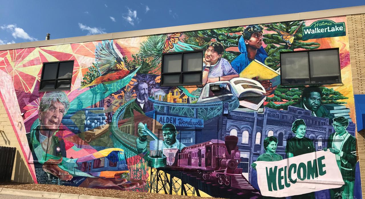 Historic Walker Lake mural in the community’s commercial center