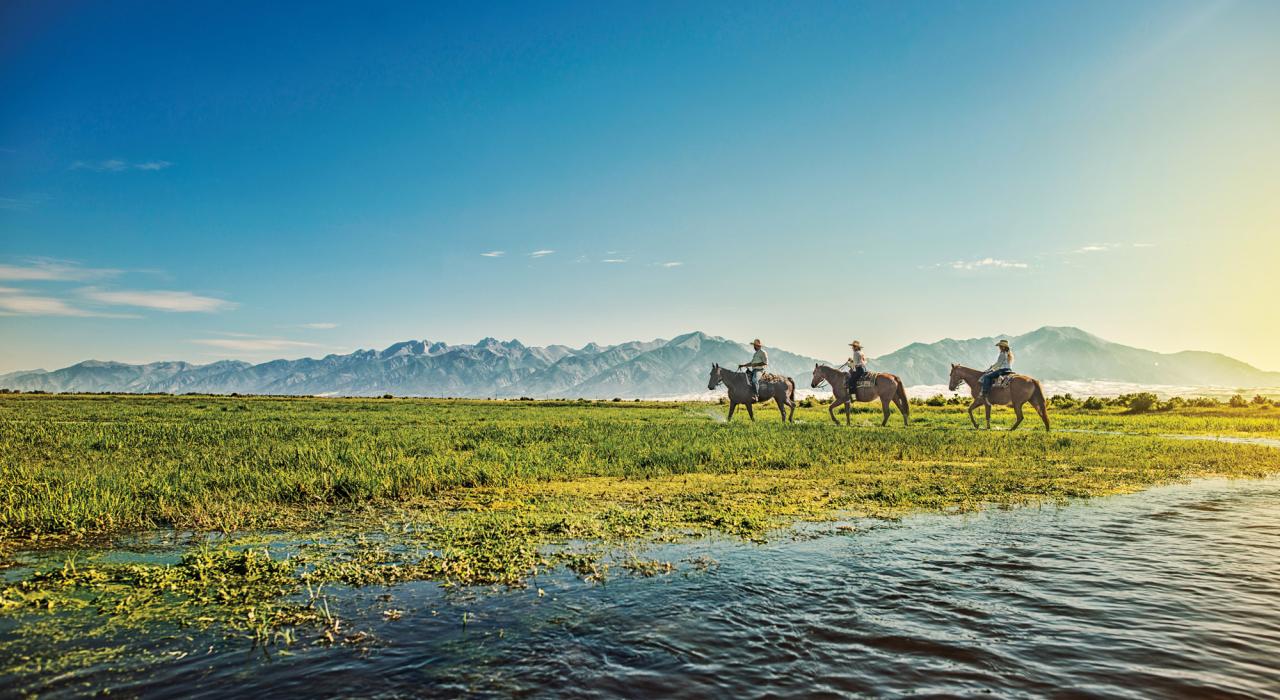 Horseback riding tour from a Colorado dude ranch