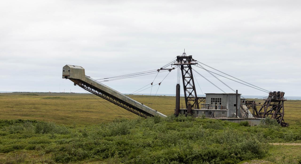 The deserted Swanberg Gold Dredge 