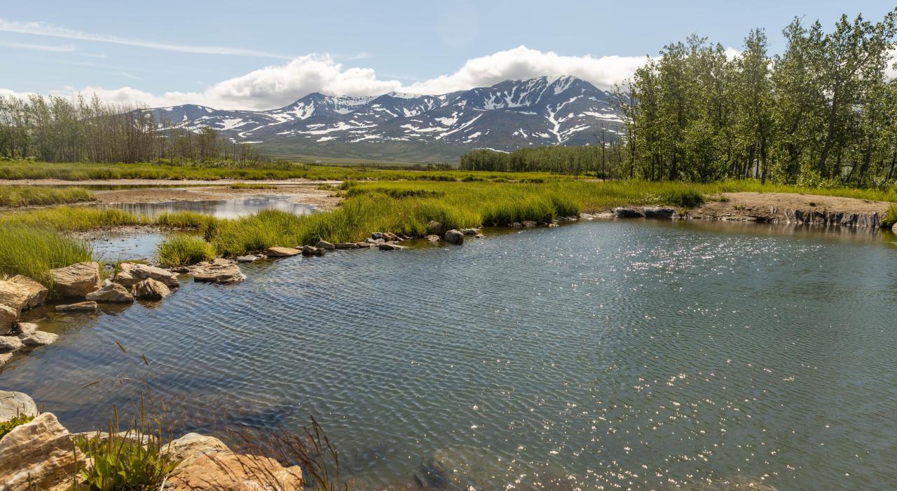 A geothermal pool at Pilgrim Hot Springs